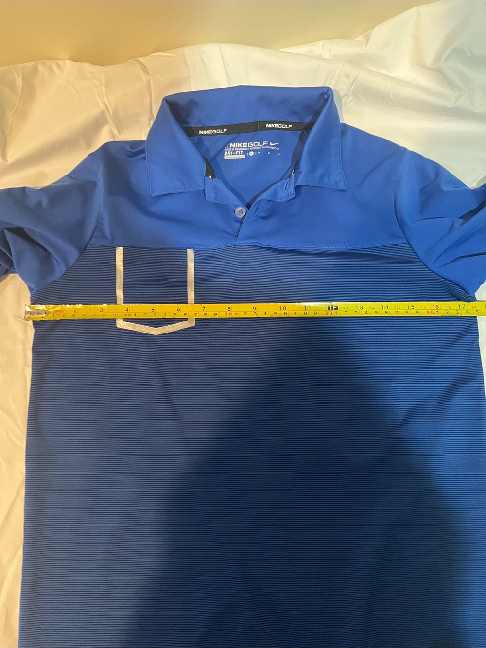 Nike Boys Long Sleeve Polo - Blue and Royal Blue (Size Medium Youth) - Picture 3 of 5